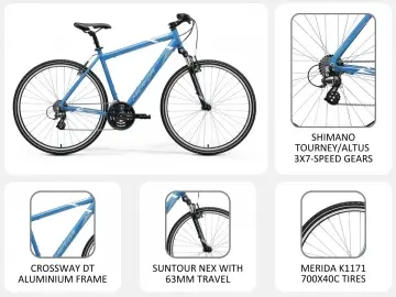 Кроссовый велосипед Merida CROSSWAY 10 V - подробный обзор модели - особенности, технические характеристики, отзывы пользователей